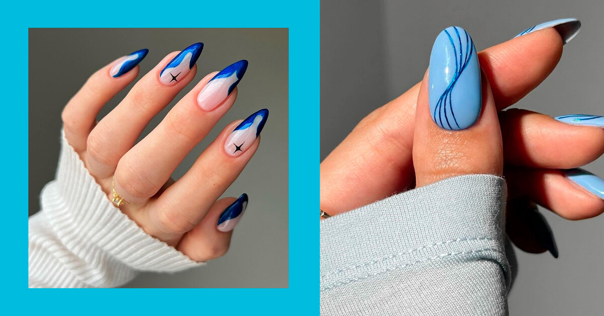 Синий маникюр: 20 примеров оформления длинных и коротких ногтей в сине-голубой гамме