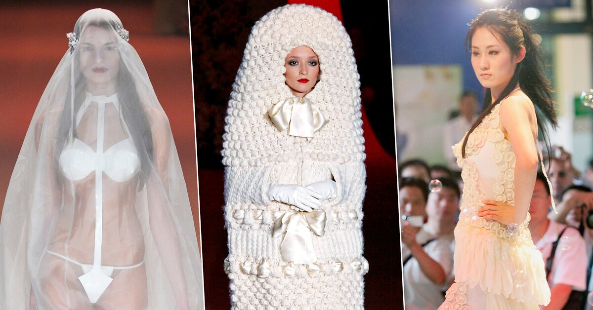 Платье из презервативов и овечья шкура — самые дикие наряды невест в мире