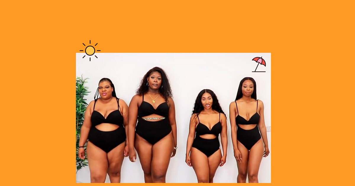 Как один и тот же купальник смотрится на женщинах с разным весом и размером груди